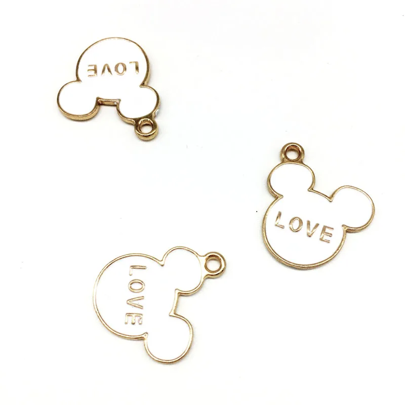 10Pcs Fashion Charms Gift Mickey Alloy Pendant Earring Necklace Jewelry Accessories DIY Electroplating Does Not Fade YZ219