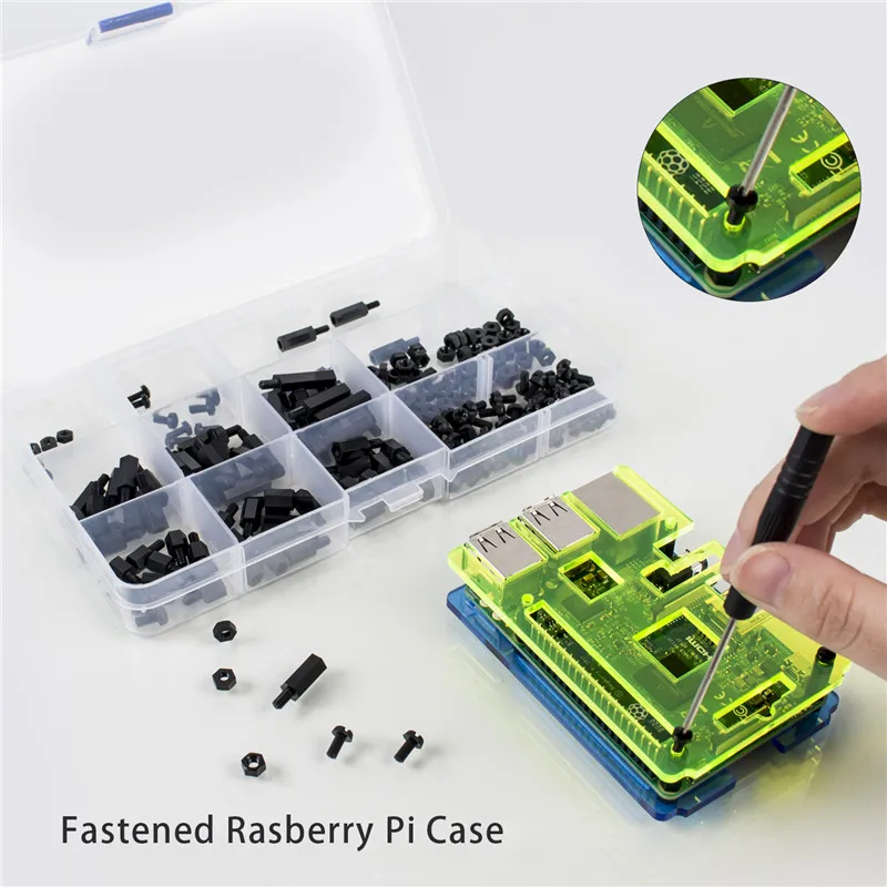 Sunfounder-parafusos de nylon para arduino, 210 peças, variados, m3 m2.5, espaçadores de porcas, para arduino, raspberry pi, aeronaves fpv, rc, drone, pc, mods