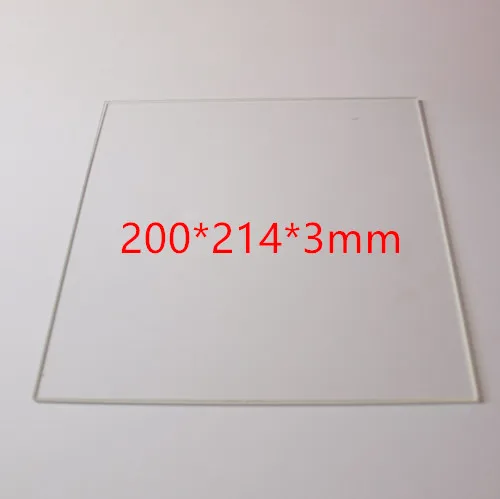 Borosilicate Glass 200*214*3mm 3D Print Table Glass for Reprap 3D Printer MK heating bed plate Rectangular shape Smooth plate