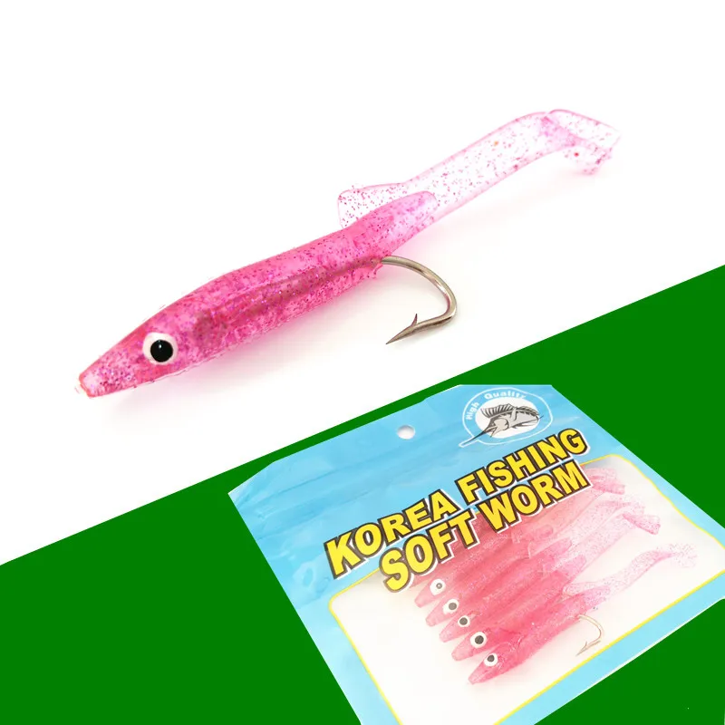 SUNMILE 6pcs 2g 80mm Eel Fishing Lure Pesca Peche Tackle Wobblers Fish Soft Lures Carp Leurre Souple Isca Artificial Soft baits