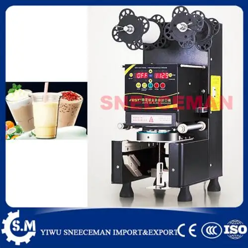 Automatic soy milk Beverage sealing Machine cups sealing machine for sale