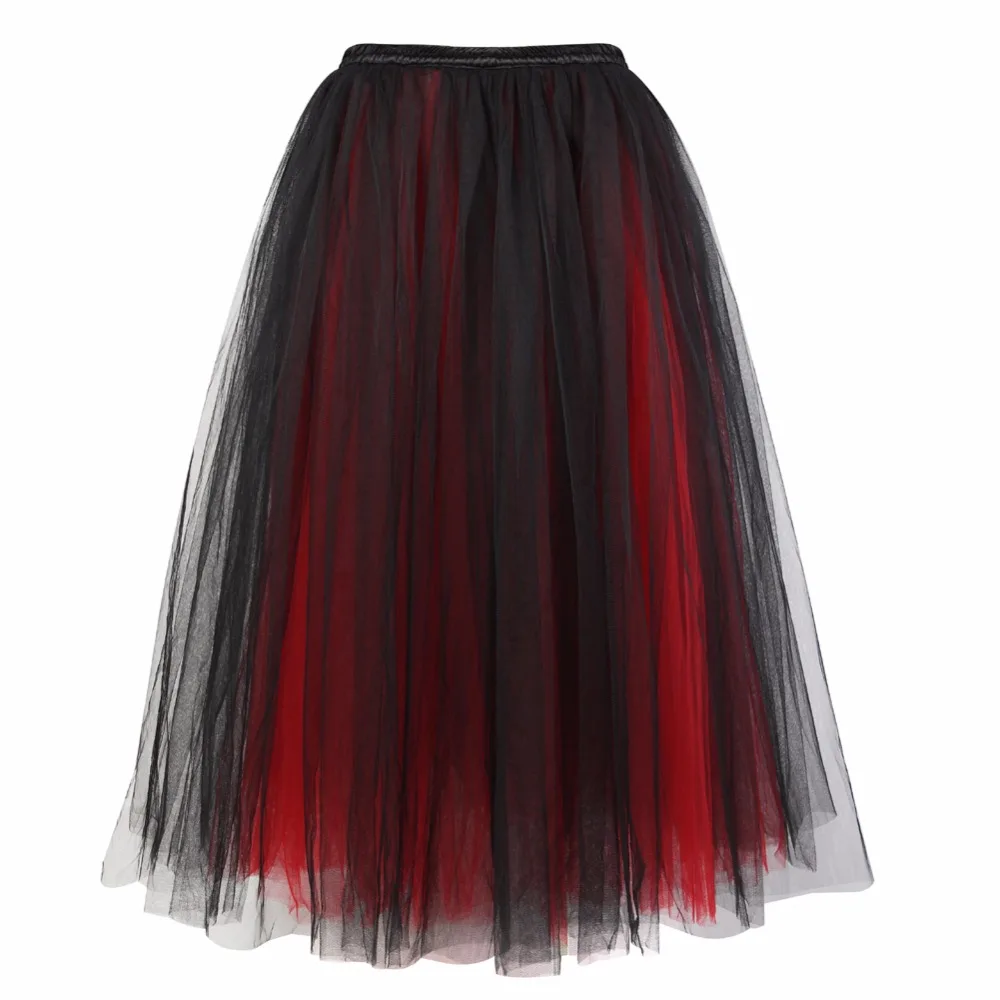 Sapubonva Women Skirt Princess Tutu Tulle Skirts Corsets and Bustiers Fashion Ball Gown Lolita Long Skirt Mesh Plus Size Sexy