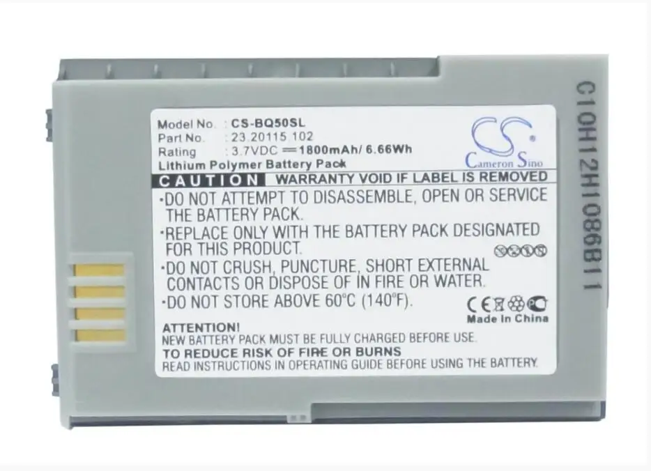 

Cameron Sino 1800mAh battery for BENQ P50 23.20115.102 for BENQ-SIEMENS P50 23.20115.102 Mobile, SmartPhone Battery