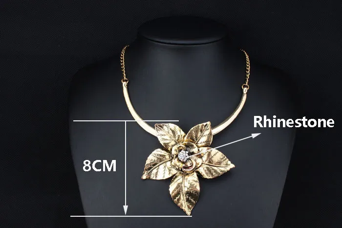 2025 New Fashion Long Vintage Jewelry Antique Big Flower Pendant Necklace Statement Choker Necklace & Pendants For Women XLL173