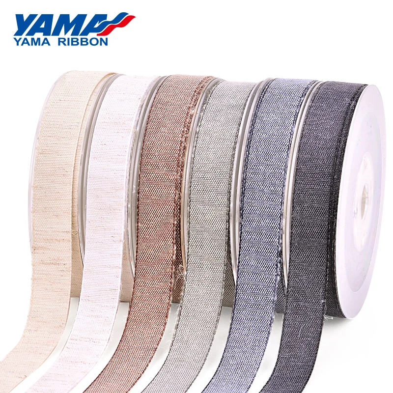 YAMA-Nylon Cotton Ribbon for Gift, Elastic Ribbon, Hand Made, Craft Gift, 50Yards, 9mm, 16mm, 25mm, 38mm, 3/8 \