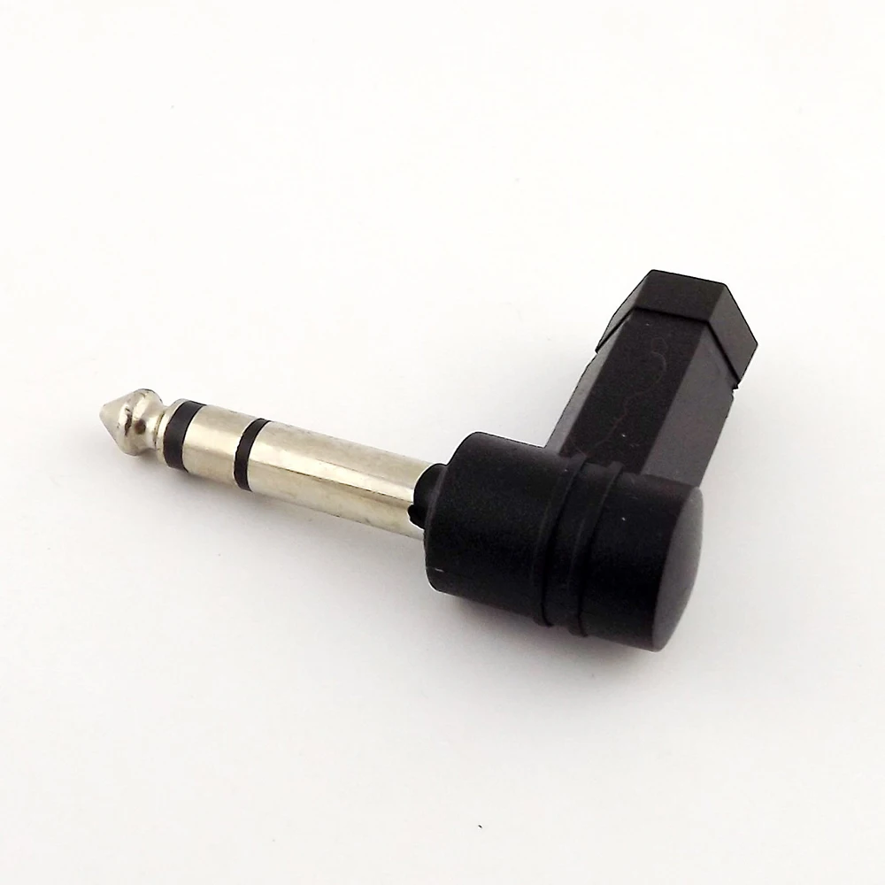 新 6.35 ミリメートルオス 3.5 ミリメートルメスプラグ 3 ポール直角ステレオオーディオアダプタに 90 度 6.35 3.5 オスコネクタコンバータ