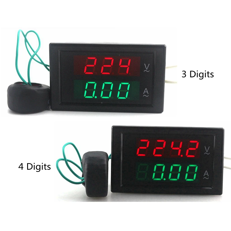 Digital AC Voltmeter Ammeter Ampermeter AC 80-300V 0-100A Led Volt Amp Meter Voltage Current Meter Ampere Panel Meter