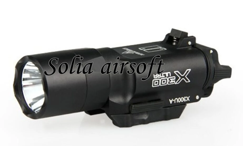 

Tactical SF X300 Ultra Pistol Gun Light X300U Lumens High Output Weapon Flashlight Fit 20mm Picatinny Weaver Rail