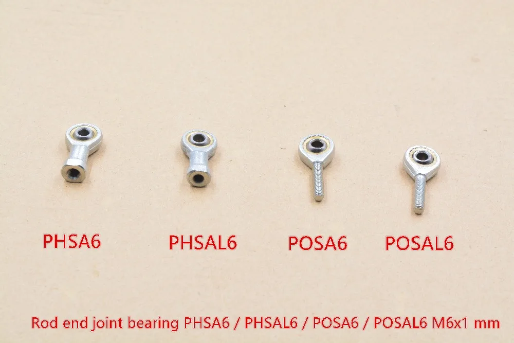 PHSA6 / PHSAL6  POSA6  POSAL6  NHS6  NHSL6  NOS6  NOSL6 M6x1mm 6mm bearing thread metric rod end joint  1pcs