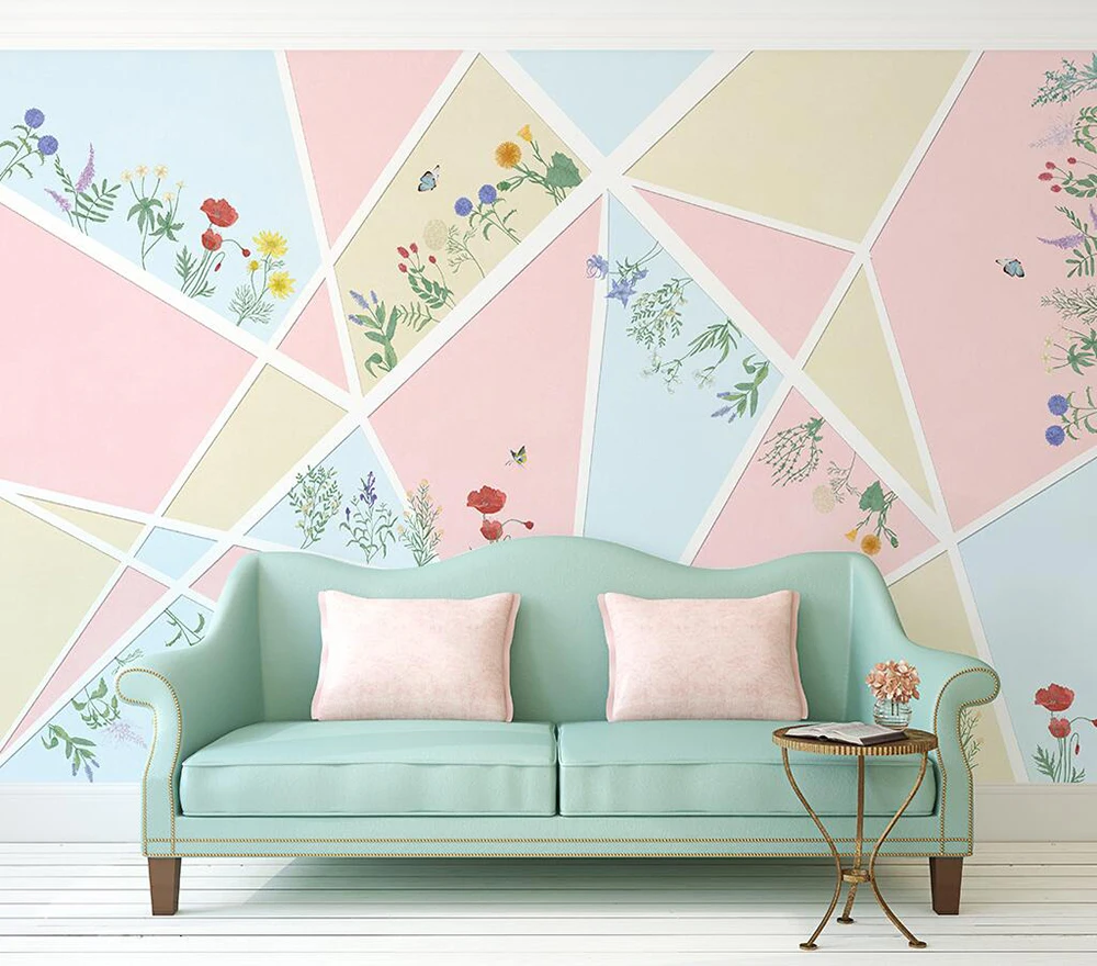Custom wallpaper Simple abstract geometric flower background wall