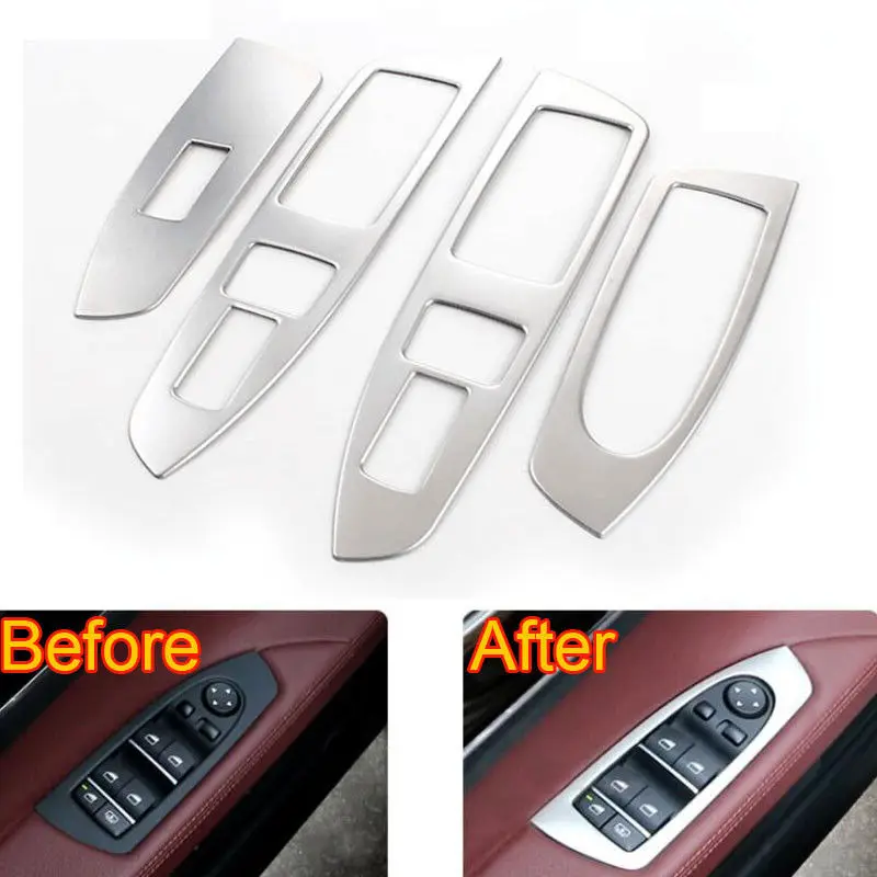 

Auto Door Armrest Window Lift Adjust Button Cover Trim Decoration Car Styling Moldings For BMW 7 Series F01 F02 2010-2015 LHD