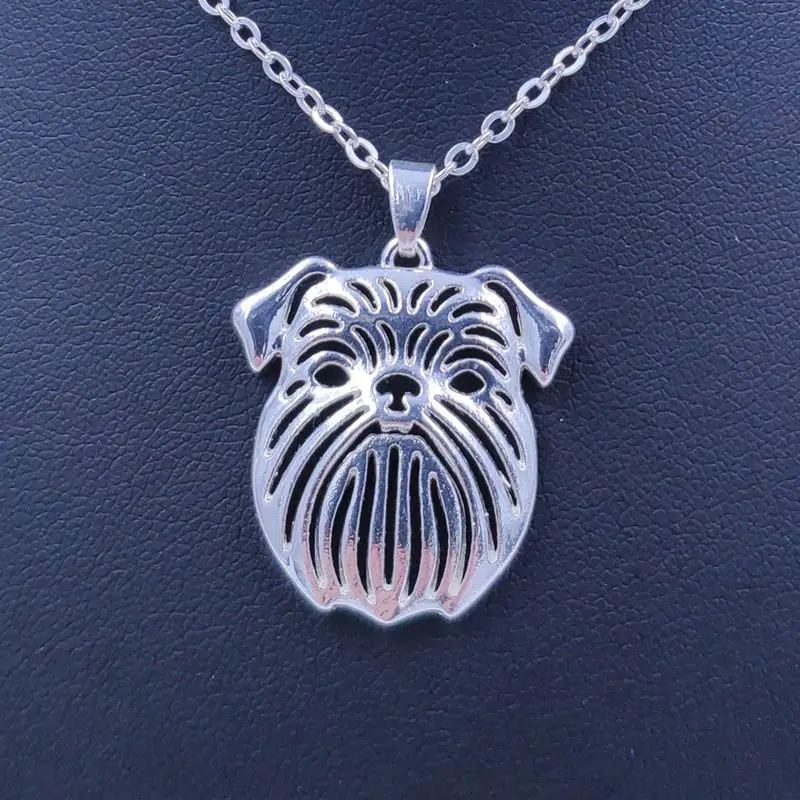 Brussels Griffon Chain Necklace Silver Plated Jewelry Dog Animal Pendant For Women N120