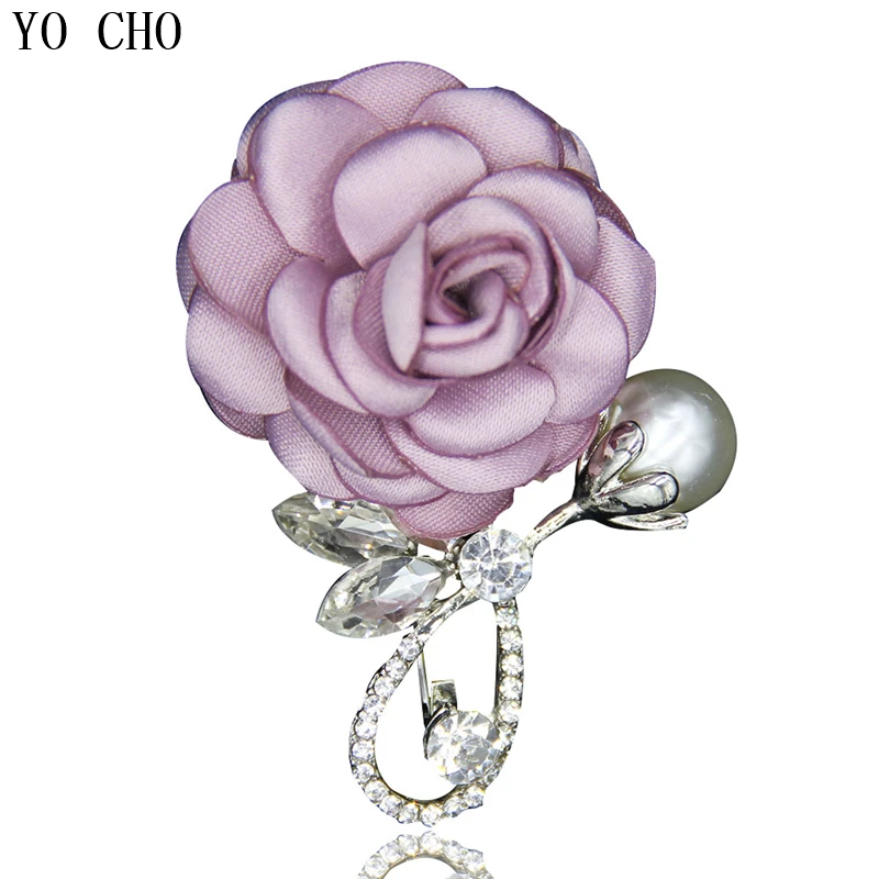 YO CHO Boutonniere Broches para Mulheres Dos Homens Casamento Negócios Partido Reunião Lapela Pin Buquê De Casamento Artesanal Pin de Lapela Elegante