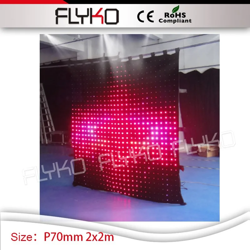 

2x2m foldable flexible indoor soft led screen good effect video curtain HD P7