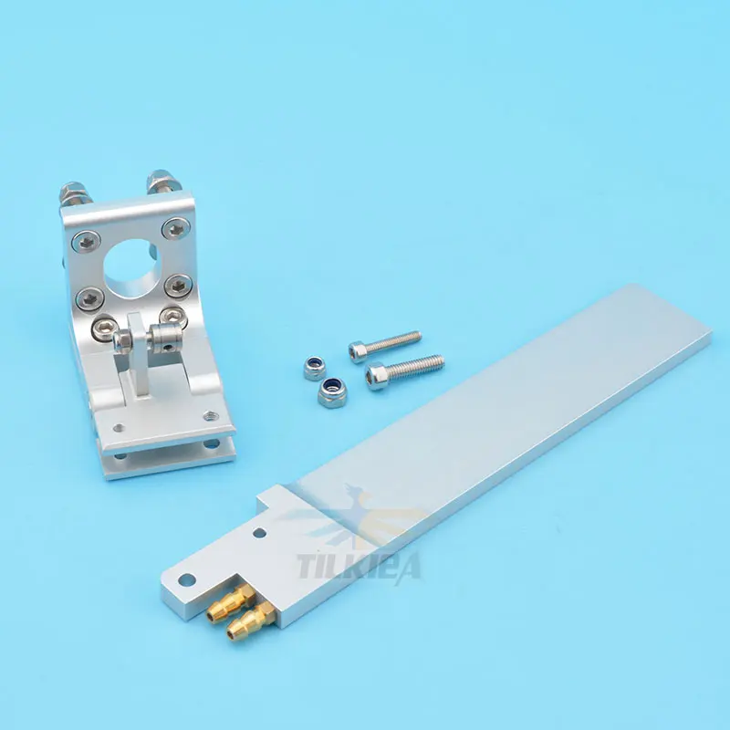 نوعية جيدة CNC سبائك الألومنيوم 68x160mm الدفة مع لاقط المياه المزدوج لقارب Rc #2