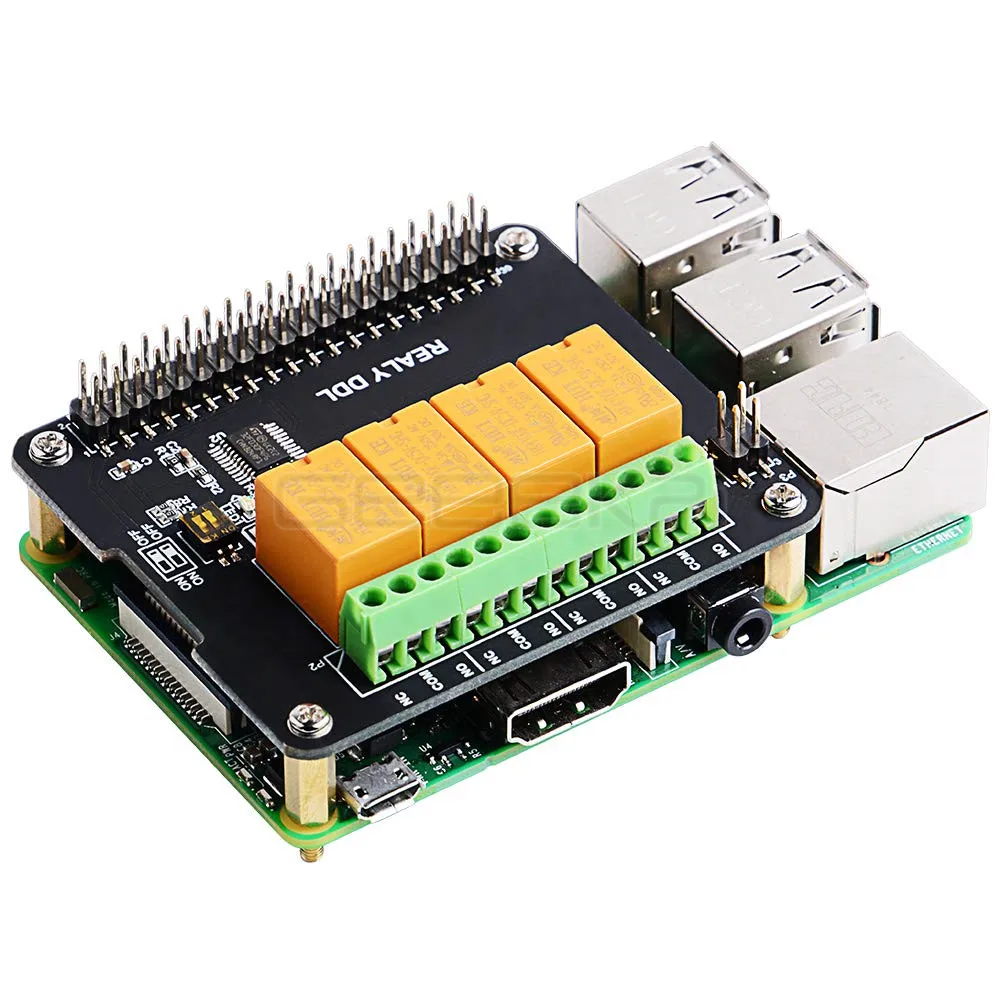 GeeekPi Original 4 Channel Relay Hat Board For Raspberry Pi 4B/ 3B+ (Plus) / 3B / 2B