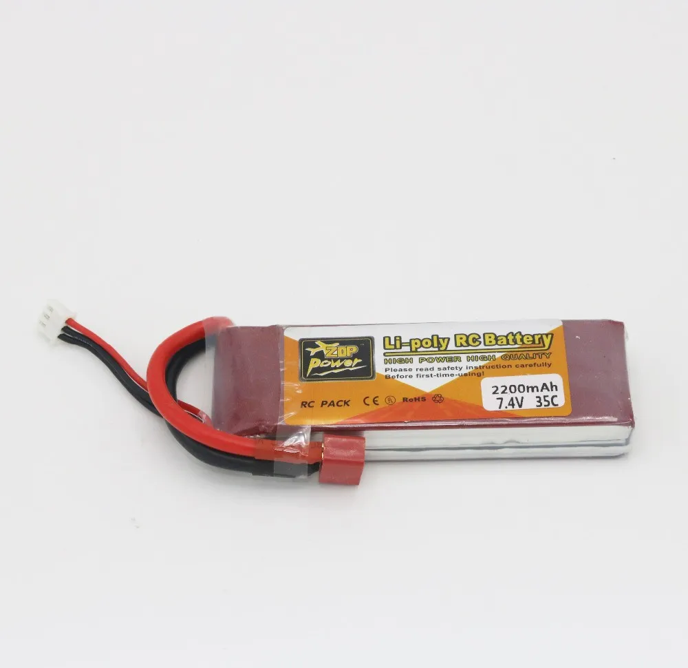 ZOP Power 2S LiPo Battery 7.4V 2200mAh 35C Lipo Battery T Plug For RC Quadcopter Drone Helicopter Car Airplane