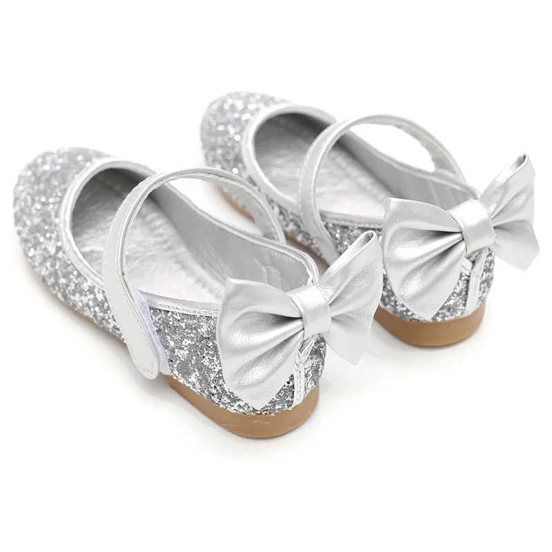 Baby Toddler Girl Gold Silver Glitter Party Ballet Flats Toddler Sequins Glittering Show Princess Dress Shoes