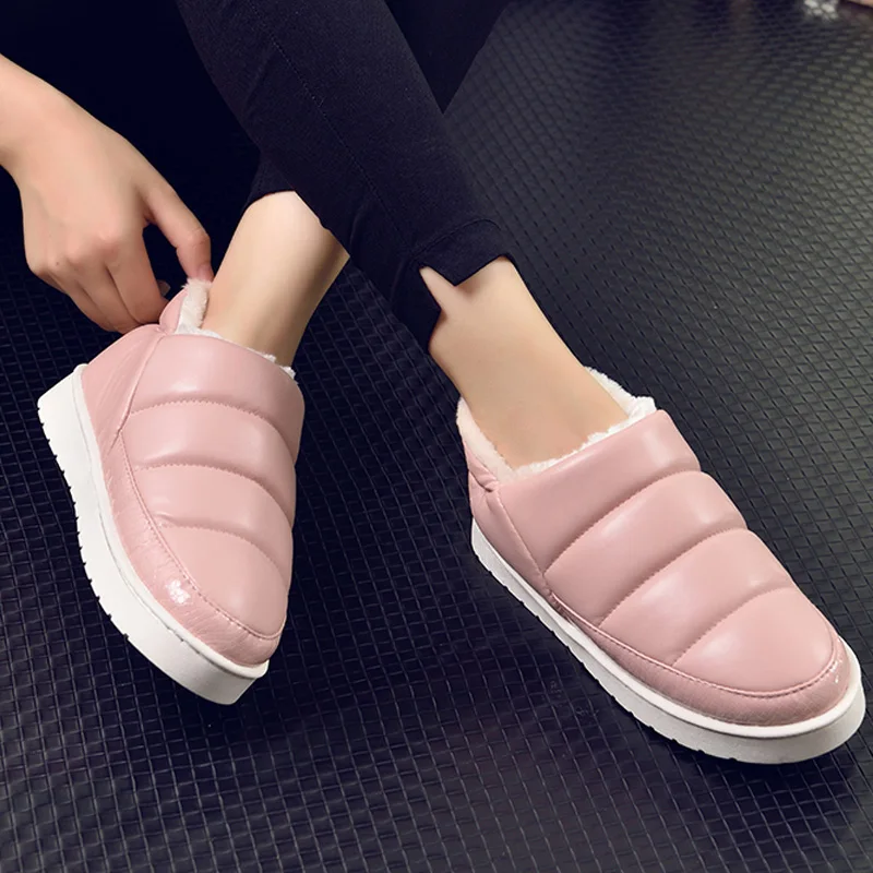 WDZKN Women Winter Snow Boots Botas Femininas Flat Waterproof Warm Thick Plush Ankle Boots For Women Winter Platform Shoes
