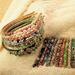 NEW Women Colorful Super Flash Card Irregular Crystal Metal Hairband Lady Girls Bling Headband Jewelry Hair Accessorie