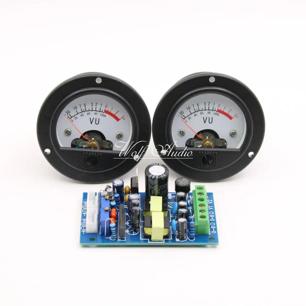 One คู่ High-end 52 มม.VU Meter เครื่องวัดระดับ dB Power Meter + บอร์ด