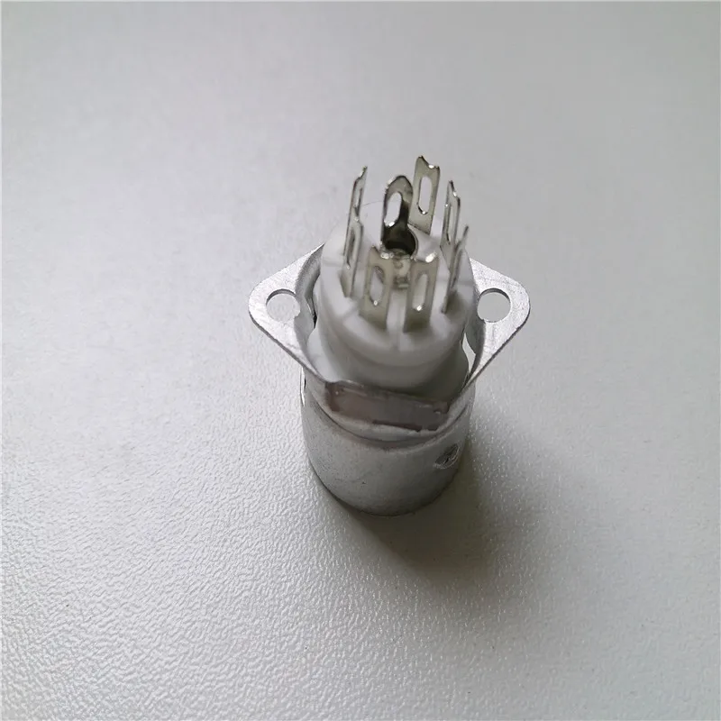 10pcs ceramic tube socket seat GZC7-F-B 7 pin seat tube socket silver foot for AEE91/EC92 tube amplifier