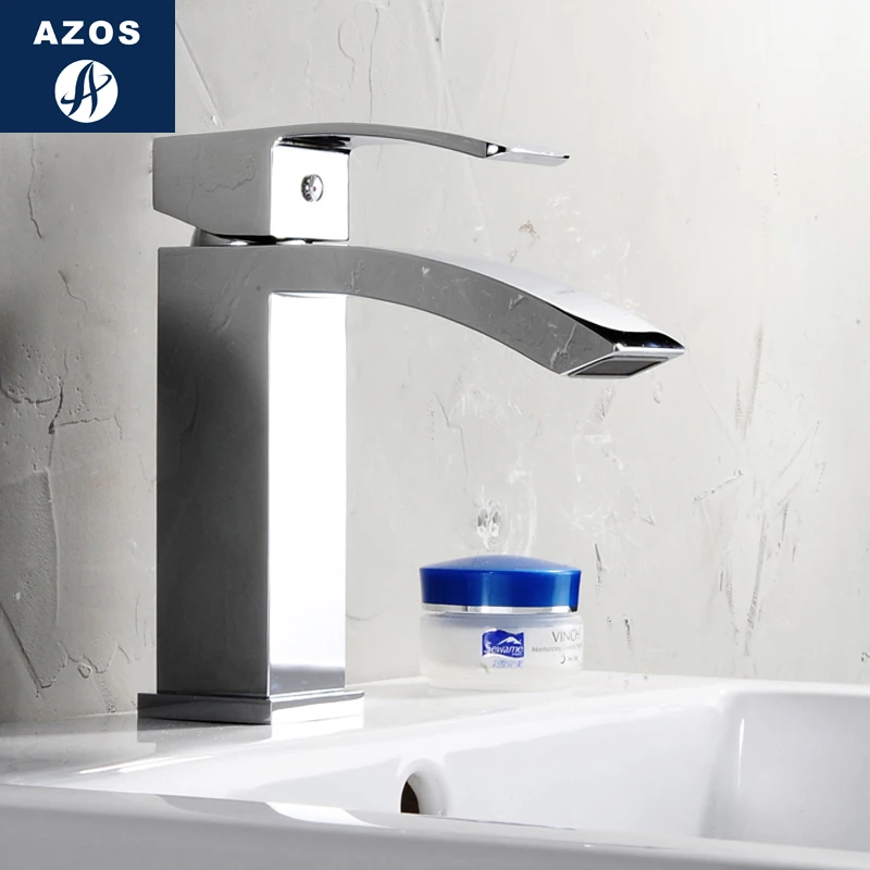 Azos Under Counter Basin Faucet Soft Wash Basin Brass White Cold and Hot Switch  Shower Room Basin Bathroom Cabinet Single Handl