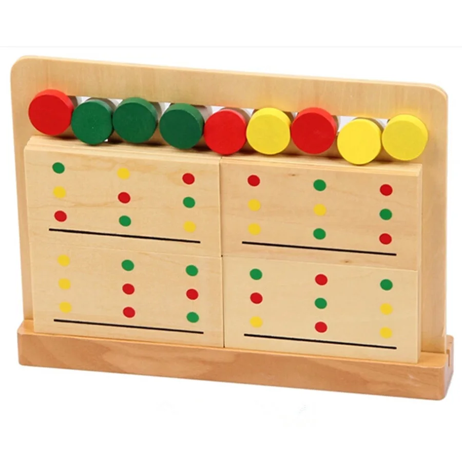 Baby Toy Montessori Wooden Toy Teaching Three Color Sorting Array Game for Early Childhood Education Preschool Training Learning