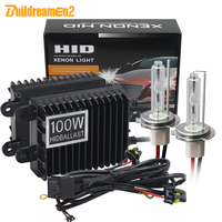 Xenon H7 H1 H11 H3 9005 9006 AC HID Xenon Kit Light Ballast + Bulb + Harness Wire 100W 10000LM High Bright Car Headlight Lamp