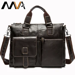 MVA Messenger Bags men's genuine leather men shoulder Casual Male briefcases Crossbody bags for documents satchel laptop man 260