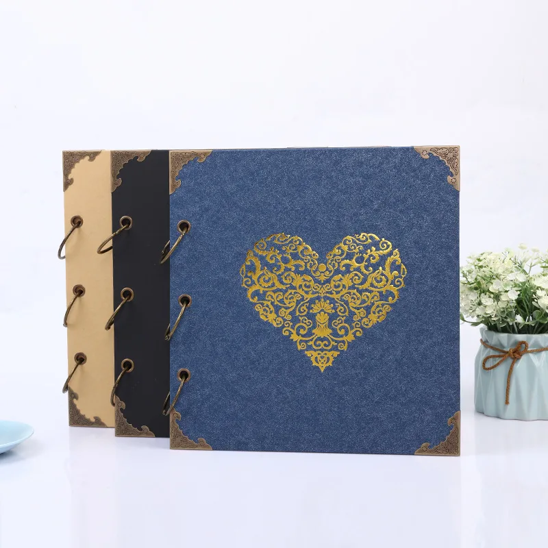 2025 DIY Scrapbook Photo Album Valentines Day Gifts Wedding Guest Book Craft Paper Wedding Anniversary Travel Memory Album Book