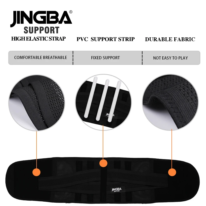 JINGBA SUPPORT Professional Adjustable Breathable Sports Pressurized Back Waist Support fitness belt Neoprene Weight Loss