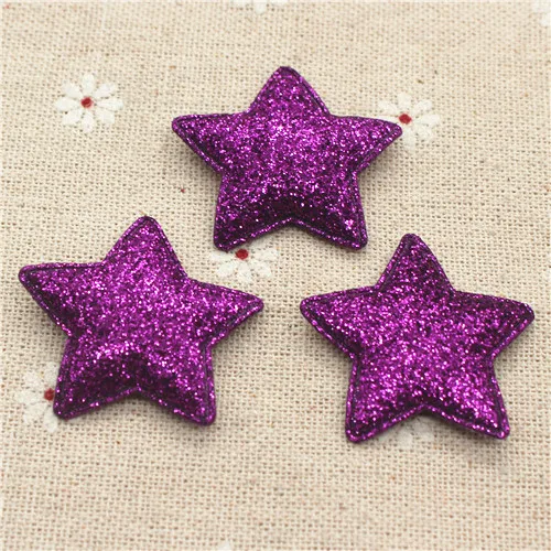 3.3m 40pcs mix color Star Non-woven patches glitter Felt Appliques for clothes Sewing Supplies diy craft ornament
