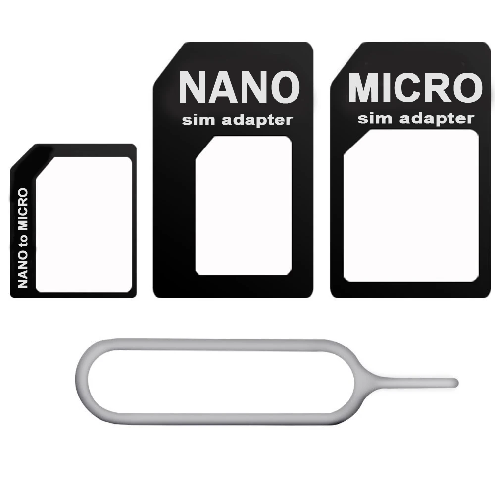 

4 in 1 Convert Nano SIM Card to Micro Standard Adapter For iPhone7 5 5s 6 6s Plus SE 5C xiaomi 5 4 redmi 3s 4 3 huawei honor 7 8