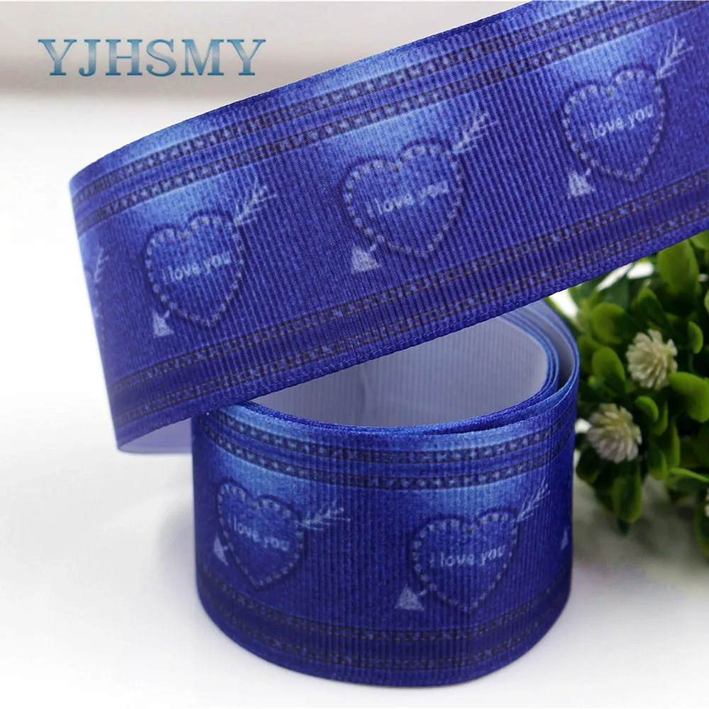 YJHSMY C-17928-641,38 mm 5 Yards cowboy Thermal transfer Printed grosgrain Ribbons,clothing Accessories DIY package Material