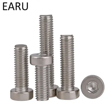 304 Stainless Steel DIN7984 Standard Thin Head Hexagon Hex Socket Cup Cap Head Screw Bolt for Machine M10*16/20/25/30/35/40mm