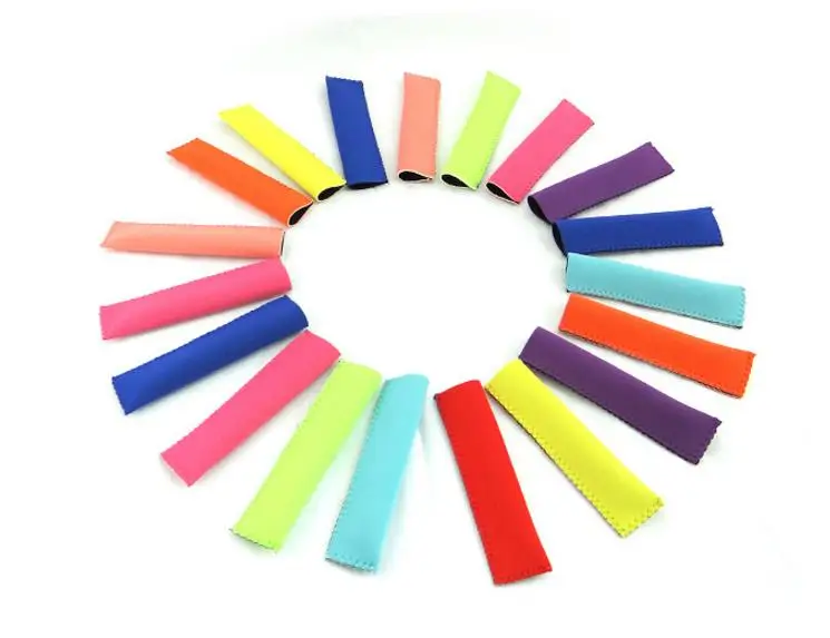 

Discount! Stock DHL 1000pcs Pop Ice Sleeves Freezer Pop Holders Popsicle Icy Block Lolly Holder For Summer Kids 19 color