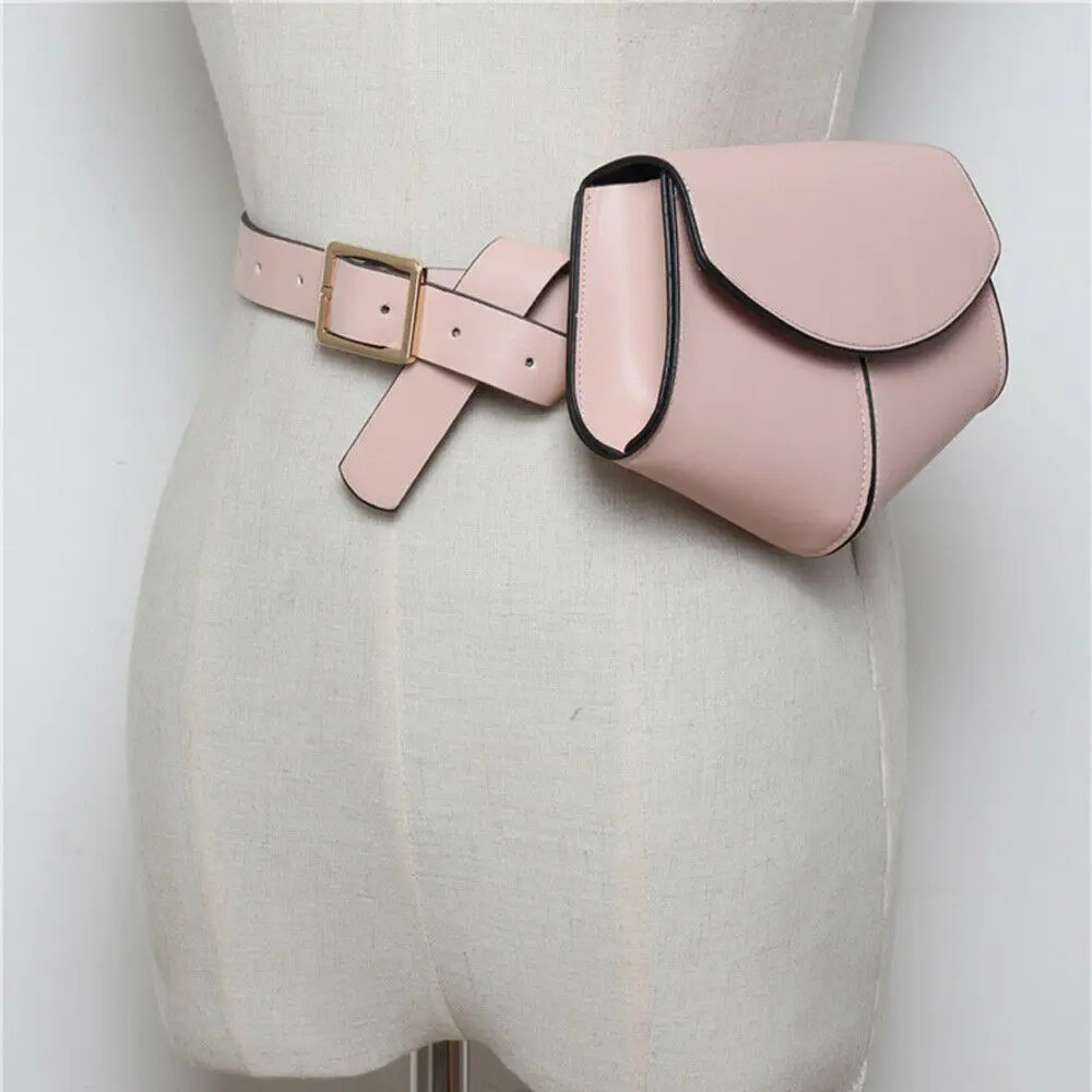 New Two Styles Design Chic Women Fashion Faux Leather Waist Fanny Pack Belt Bag Lady Portable Travel Hip Bum Bag Mini