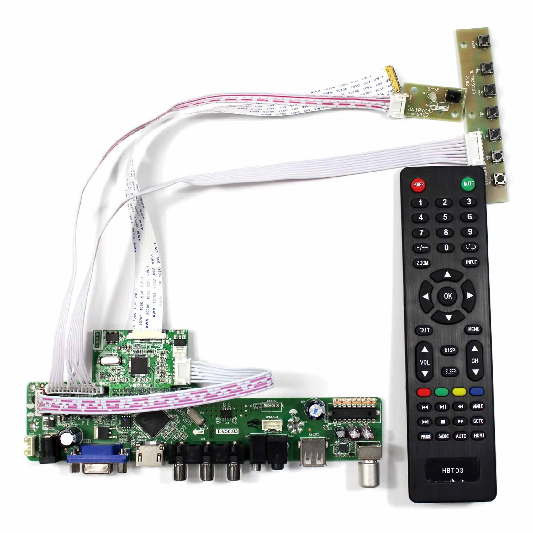 TV HD MI VGA AV USB LCD Controller Board With 15.6inch 1920x1080 B156HAN01.2 IPS LCD Screen