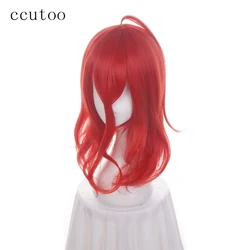 ccutoo 45cm Red Curly Synthetic Hair Styled Wig Houseki no Kuni Cinnabar Cosplay Full Wig Heat Resistance Fiber