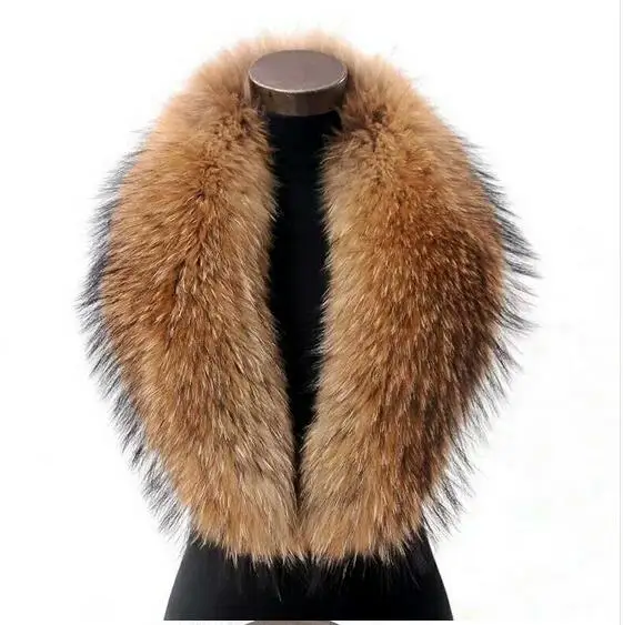 80cm 90cm 2016 Winter 100% Real Natural Raccoon Fur Collar & Womens Scarfs Fashion Coat Sweater Scarves Thick Long Neck Cap