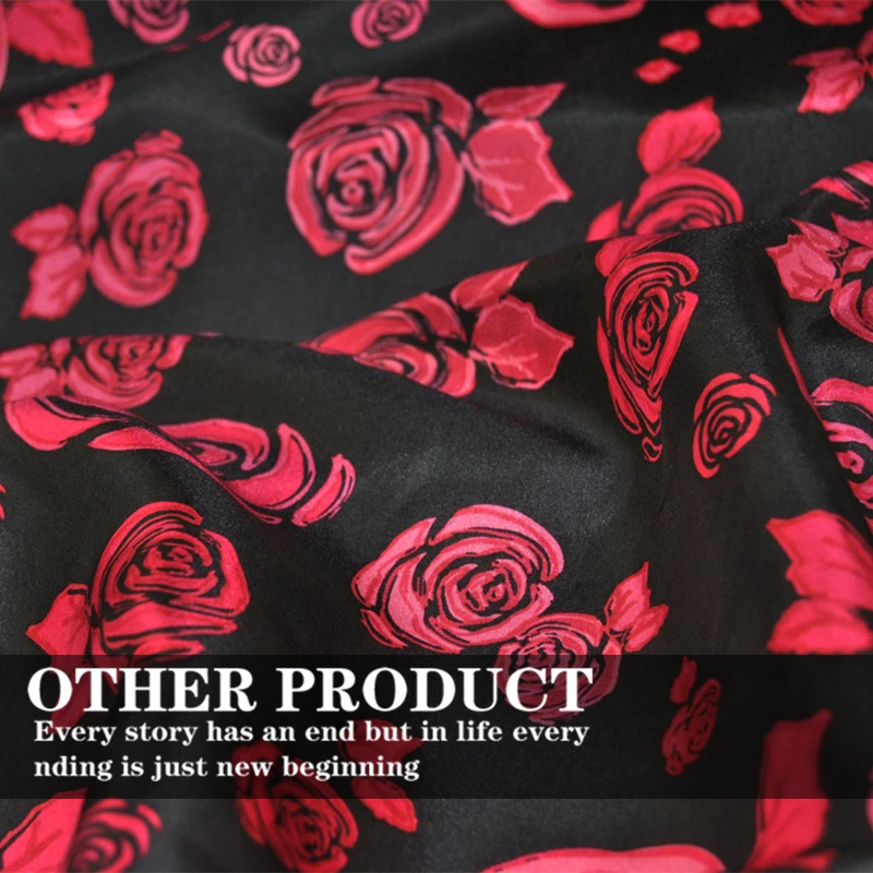 

LEO&LIN 100% silk roses positioning Habotai spring summer dress fabric Baotou 113*109cm (1 meter)