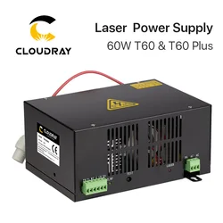 Cloudray-fuente de alimentación láser CO2, 60W, para máquina cortadora de grabado láser CO2, HY-T60 T / W Plus Series con larga garantía