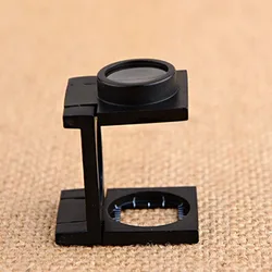 20X Full Metal Mini Lupa Folding Stand Cloth Fabrics Detecting Magnifier Pocket Magnifying Glass with Measurement Scale 0.1cm