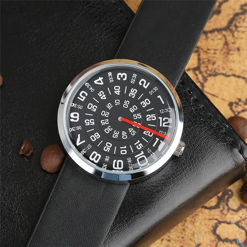 PAIDU Creative Turntable Men Watch Unique Rotation Dial Casual Sport Quartz Wristwatch Fashion Leisure Student Unisex Cool Clock