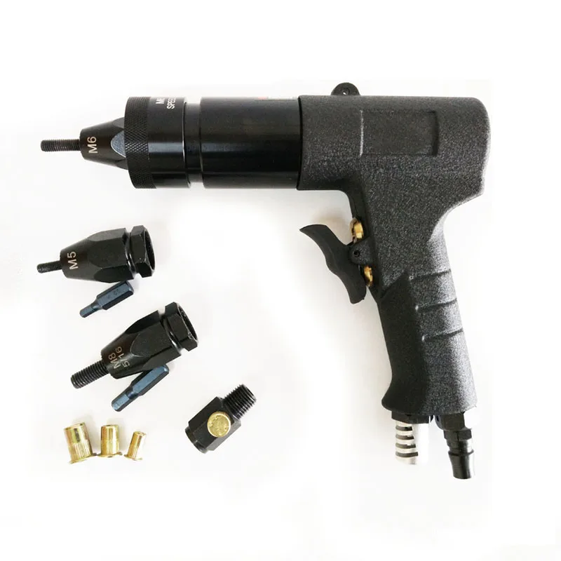 M5/M6/M8นิวเมติก Riveting เครื่องมือล็อคนิวเมติกดึง Setter Air Rivet Nut Gun เครื่องมือ