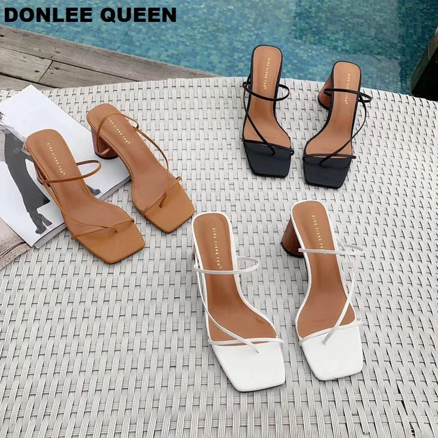 Summer Slipper Block Heel Women Slippers Low Block Heels Block Heels Sandals Women Women s Slippers Aliexpress