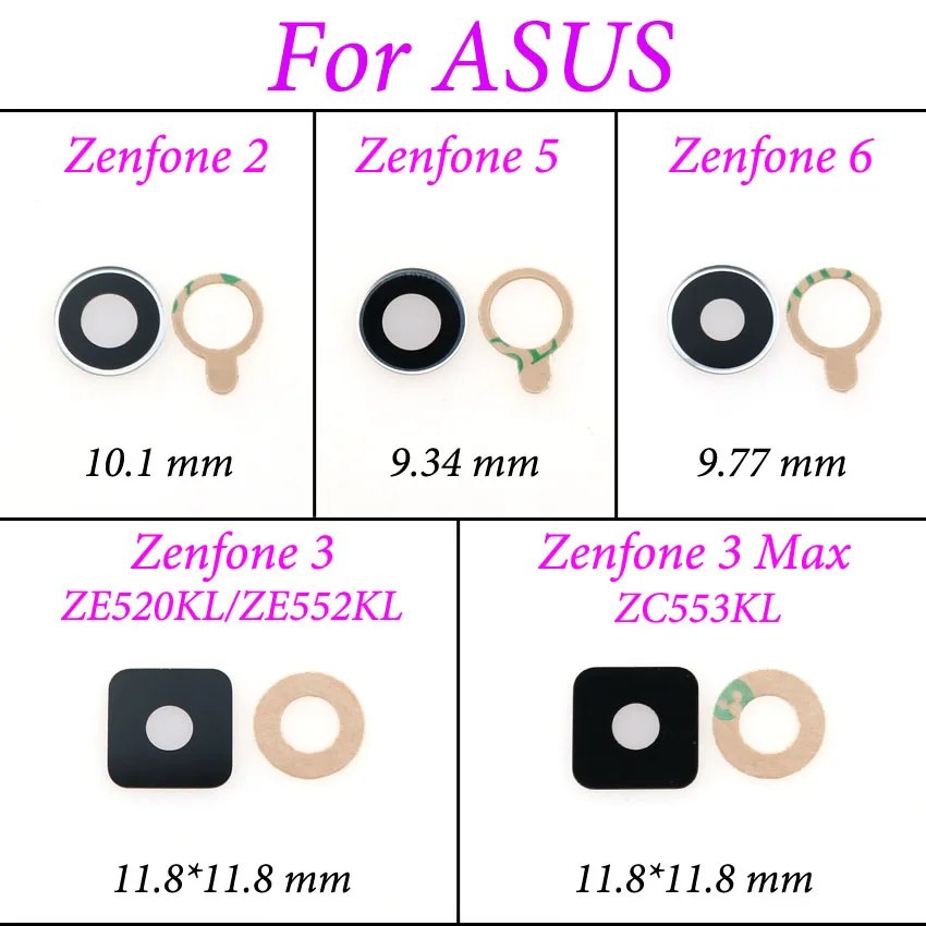 cltgxdd For Asus Zenfone 2 5 6 Zenfone 3 ZE520KL / Zenfone 3 Max ZC553KL Rear Camera Glass Lens cover