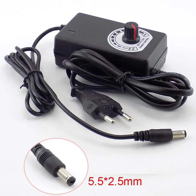 AC/DC AC 100-220V to DC 9-24V 3-12V 2A 3A Adjustable Power Adapter with Switching Voltage Regulated Universal Power Supply