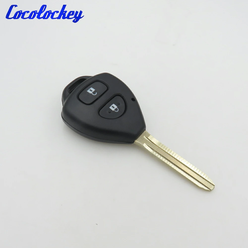 Cocolockey Remote Key Case Shell Fit for TOYOTA Rav4 Corolla Hilux 2 Button Fob No Logo